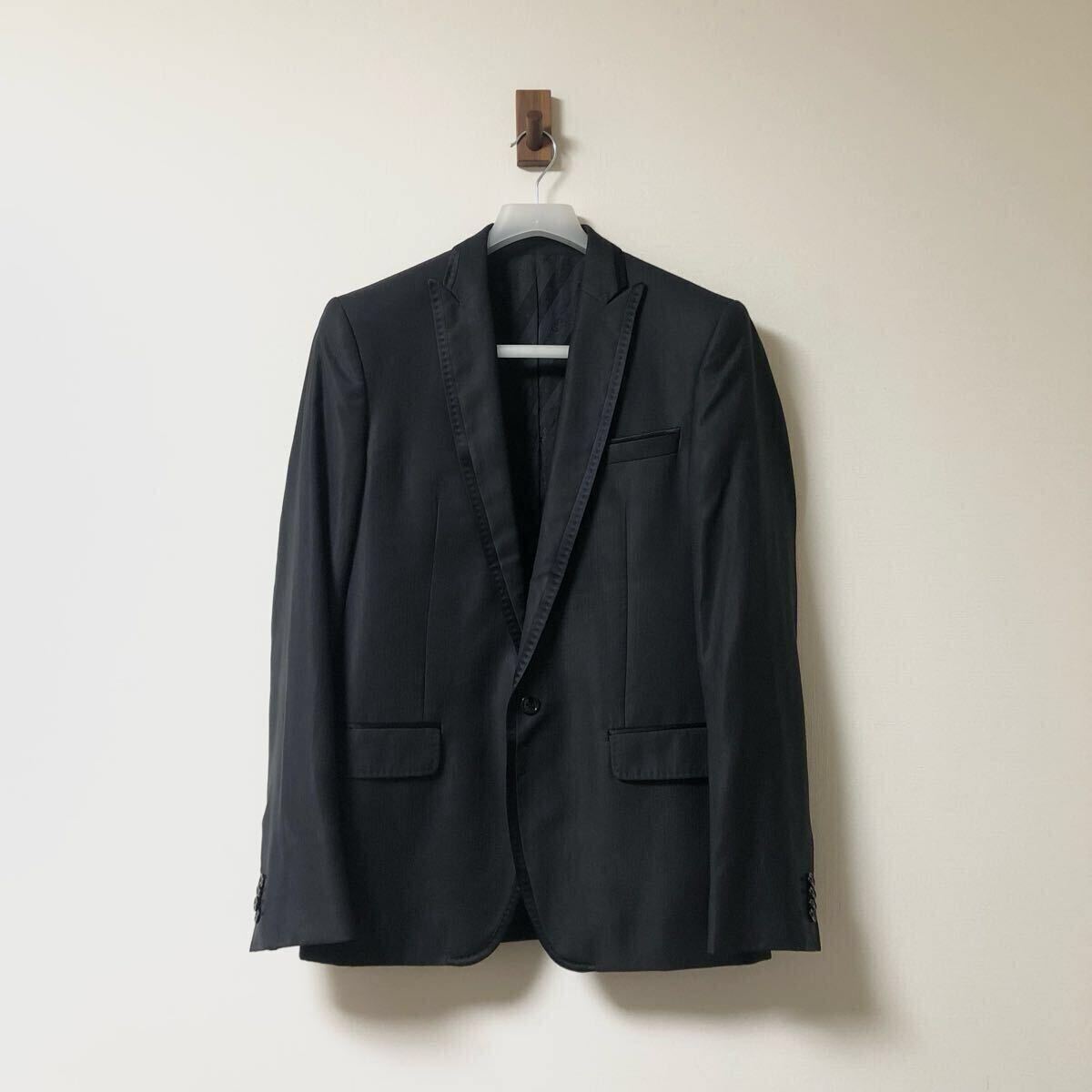 ドルチェ&ガッバーナ セットアップ シャドーストライプ ウール テーラードジャケット スラックス スーツ ダークグレー拍卖