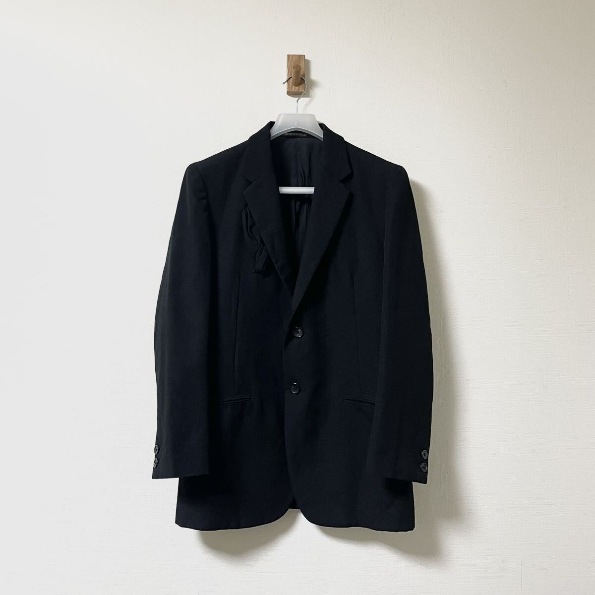 ヴィンテージ ヨウジヤマモト プールオム テーラードジャケット スカーフデザイン ウールギャバジン HB-J14-100拍卖