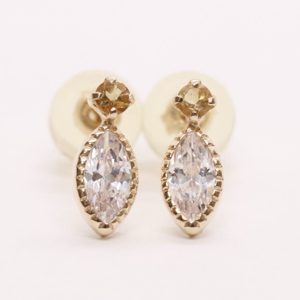 ブルーム BLOOM K10 シトリン ジルコニア スタッドピアス ★272拍卖