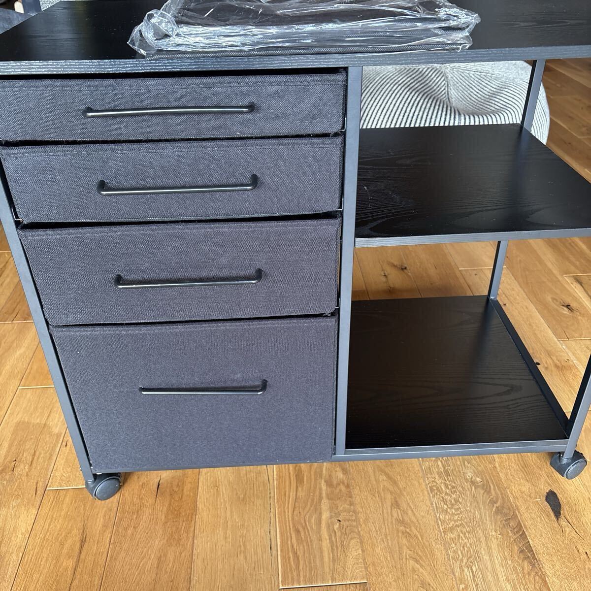 【美品】YETOM サイドキャビネット デスクワゴン 子ども引き出し 子供部屋 事務キャビネット ランドセル置き オフィス ブラック黒拍卖