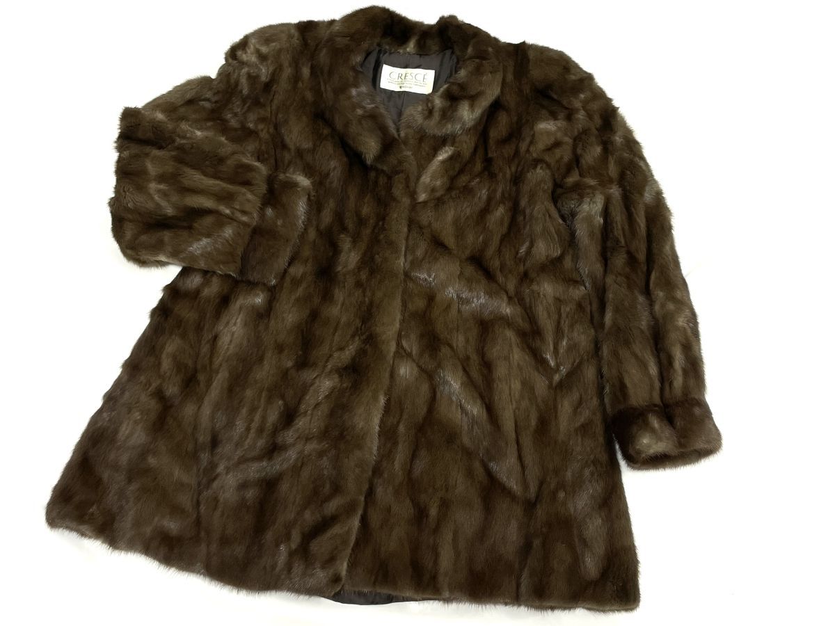 【R975】美品 CRESCE MOONBAT クレッセ ムーンバット Surelle ミンク 毛皮 コート サイズ11 レディース ブラウン系 リアルファー拍卖