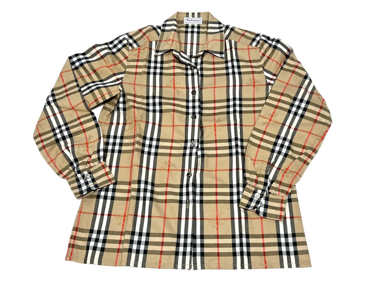 【R923】Burberrys バーバリーズ レディース シャツ ノバチェック 長袖 シャドーホース ブランド b拍卖