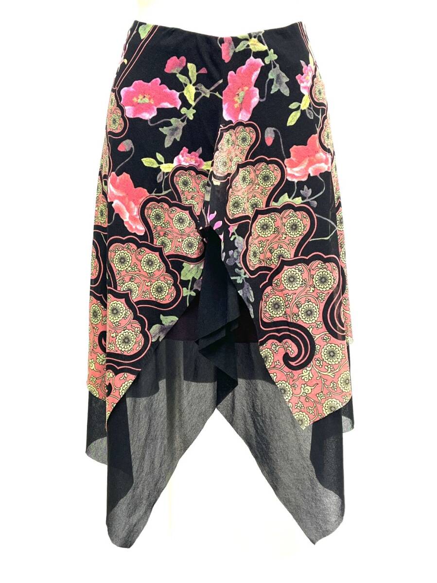 【R832】VIVIENE TAM ヴィヴィアンタム パワーネット スカート◆サイズ0 レディース 婦人 ボトムス 花柄 総柄拍卖