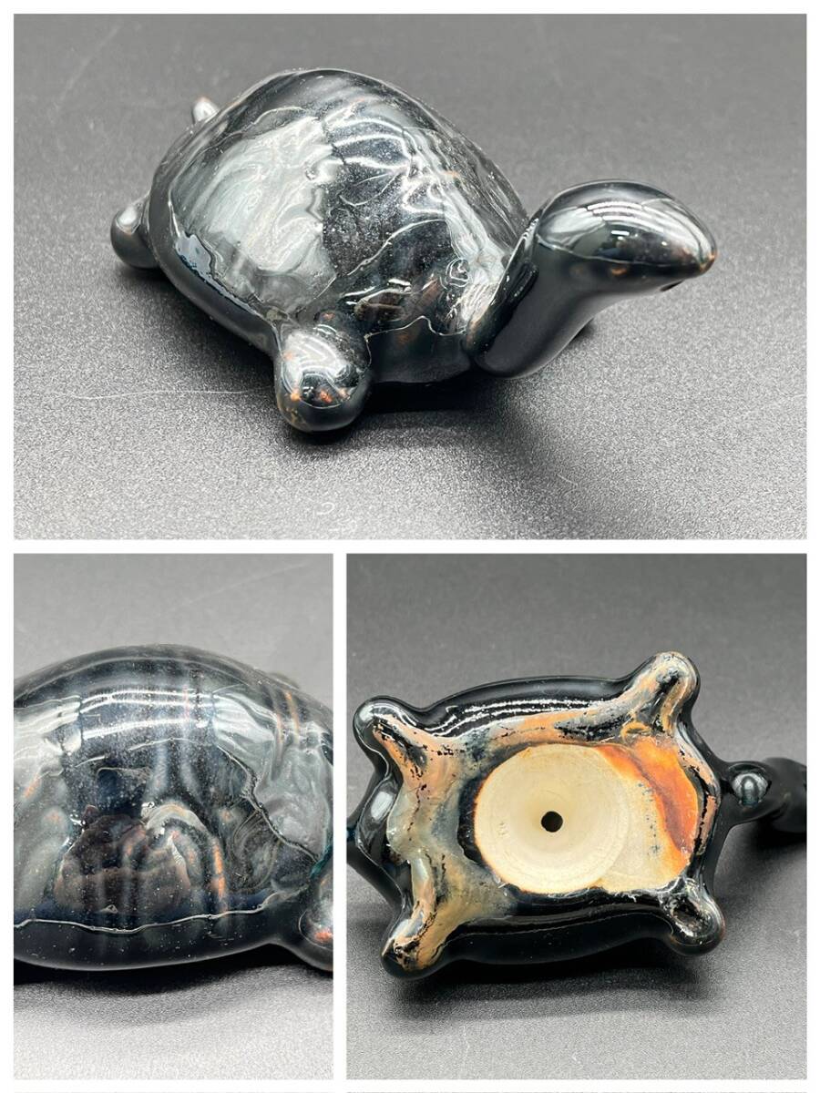 黒色亀水滴 13×7×5㎝ 106g 亀 書道具 骨董品 古美術品 書画 陶器 書道用品 書道 文房 水滴 文房水滴 (20294)拍卖