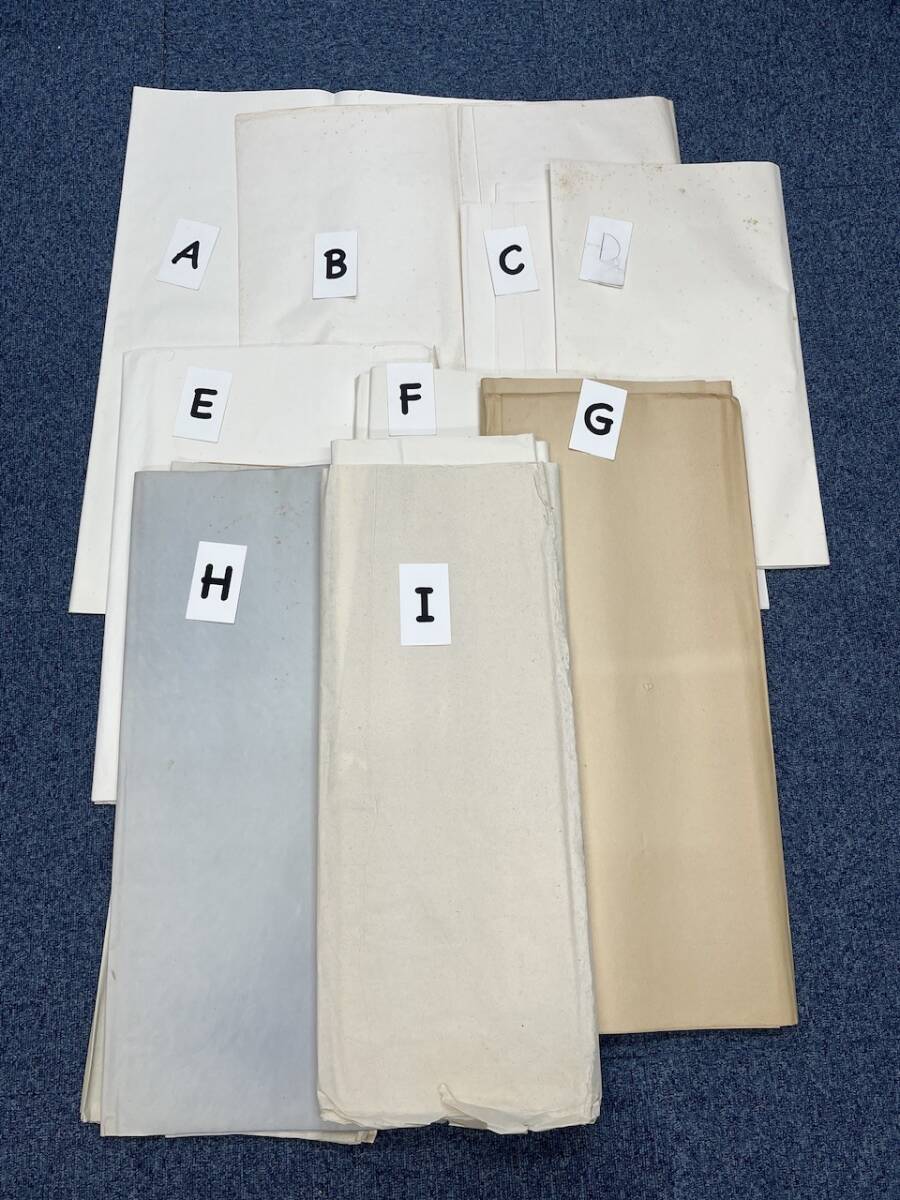 和紙 135×70㎝ 135×53㎝ 203×53㎝ 和紙 宣紙 9種類 まとめ 計132枚 書道 書道具 古紙 唐紙 文房四宝 書道用紙 書道紙 (148638)拍卖