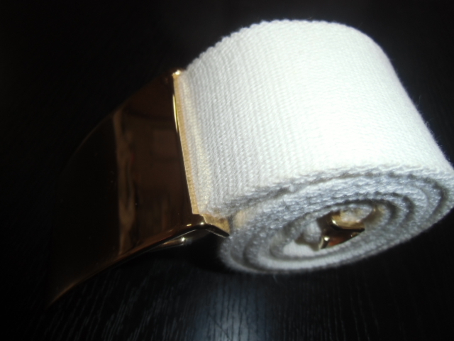 -K- ミリタリー サバゲー コンバット 米軍放出品 US 実物 ブルー ドレス ナポレオン ジャケット用 バックル ベルト ホワイト コスプレ 制服拍卖