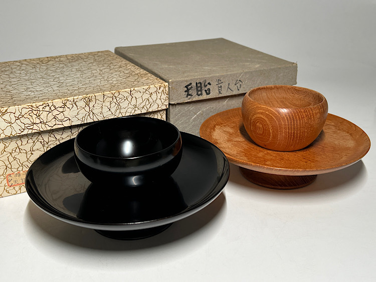 【瑞】木製 天目台 盃台 2点 まとめて 拍卖