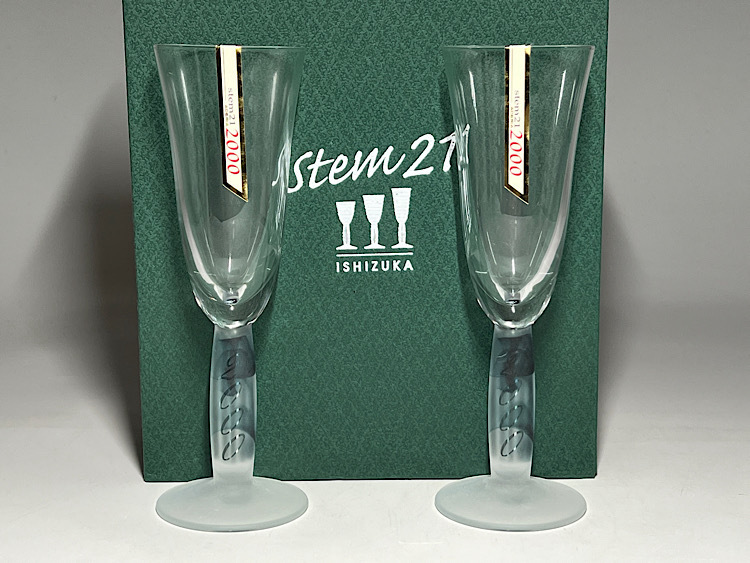 【瑞】アデリア ADERIA STEM21 2000 フルート ペアセット シャンパングラス 石塚硝子拍卖