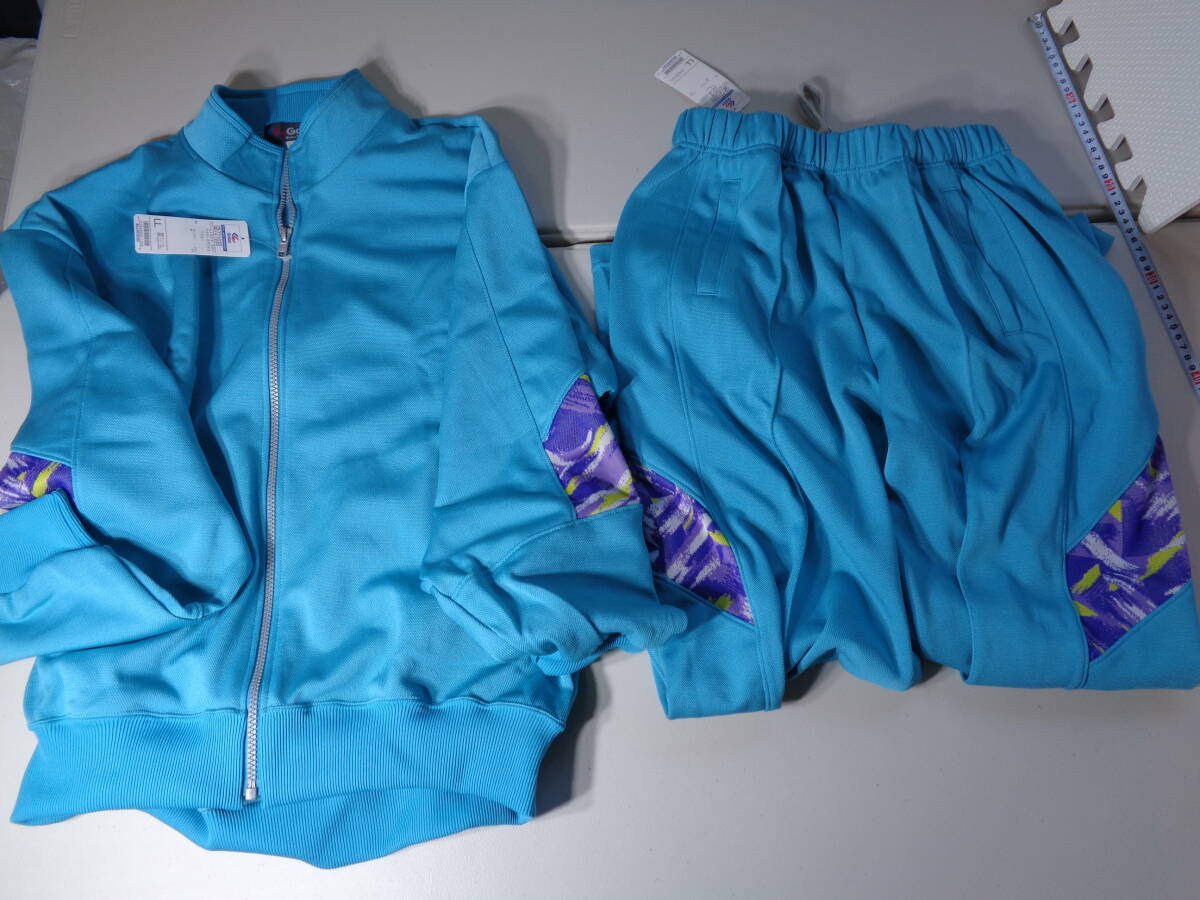 LL Tブルー GALAX ジャージ 上下セット 体操 ●保管品●レトロ拍卖