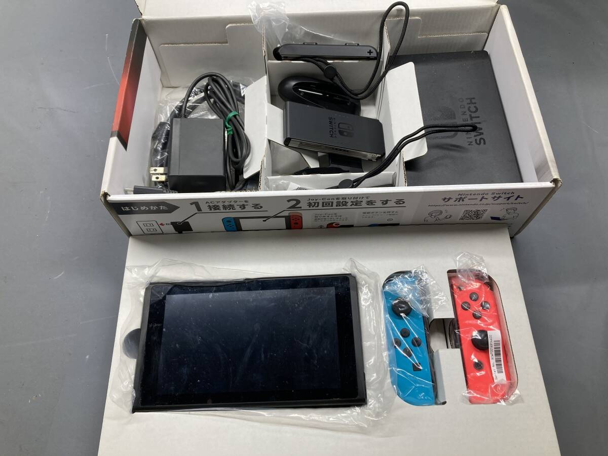 Nintendo ニンテンドー Switch HAC-001 ネオンブルー ネオンレッド 本体 左右Joy-Con ACアダプター 箱付き ニンテンドー拍卖