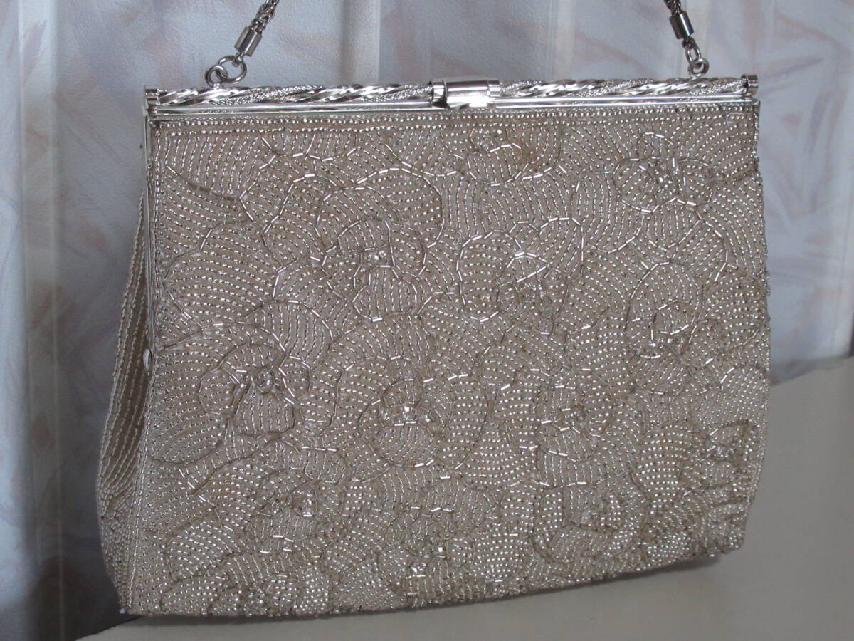 R7 11★レトロ アンティーク ビーズバッグ 中古 シンプルおしゃれ拍卖