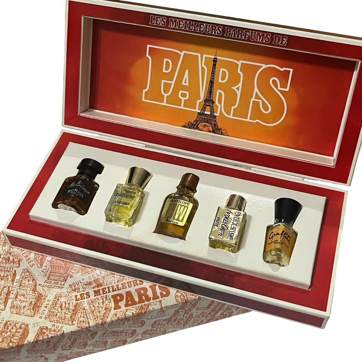 LES MEILLEURS PARFUMS DE PARIS ミニチュア香水 5本セット パリ名香 ビンテージ ミニボトル 希少拍卖