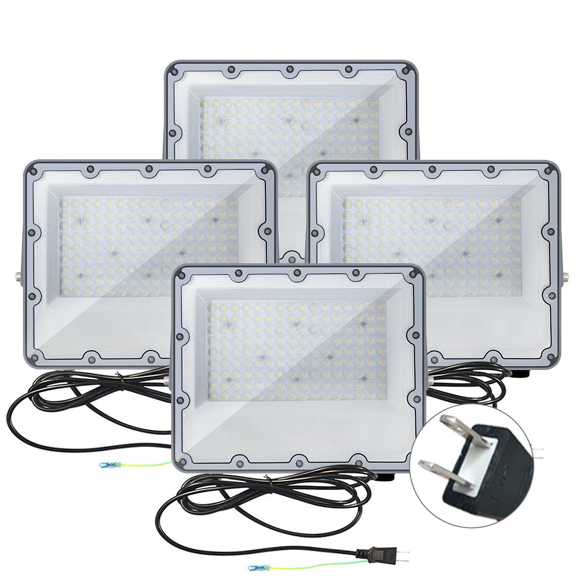 LED投光器 100W 極薄 正圧排気弁付き IP67 85V-265V 19600lm コンパクト軽量 led照明器具 屋外 昼光色(6500K ) PSE 4個「WP-CBD-J-LEDx4」拍卖