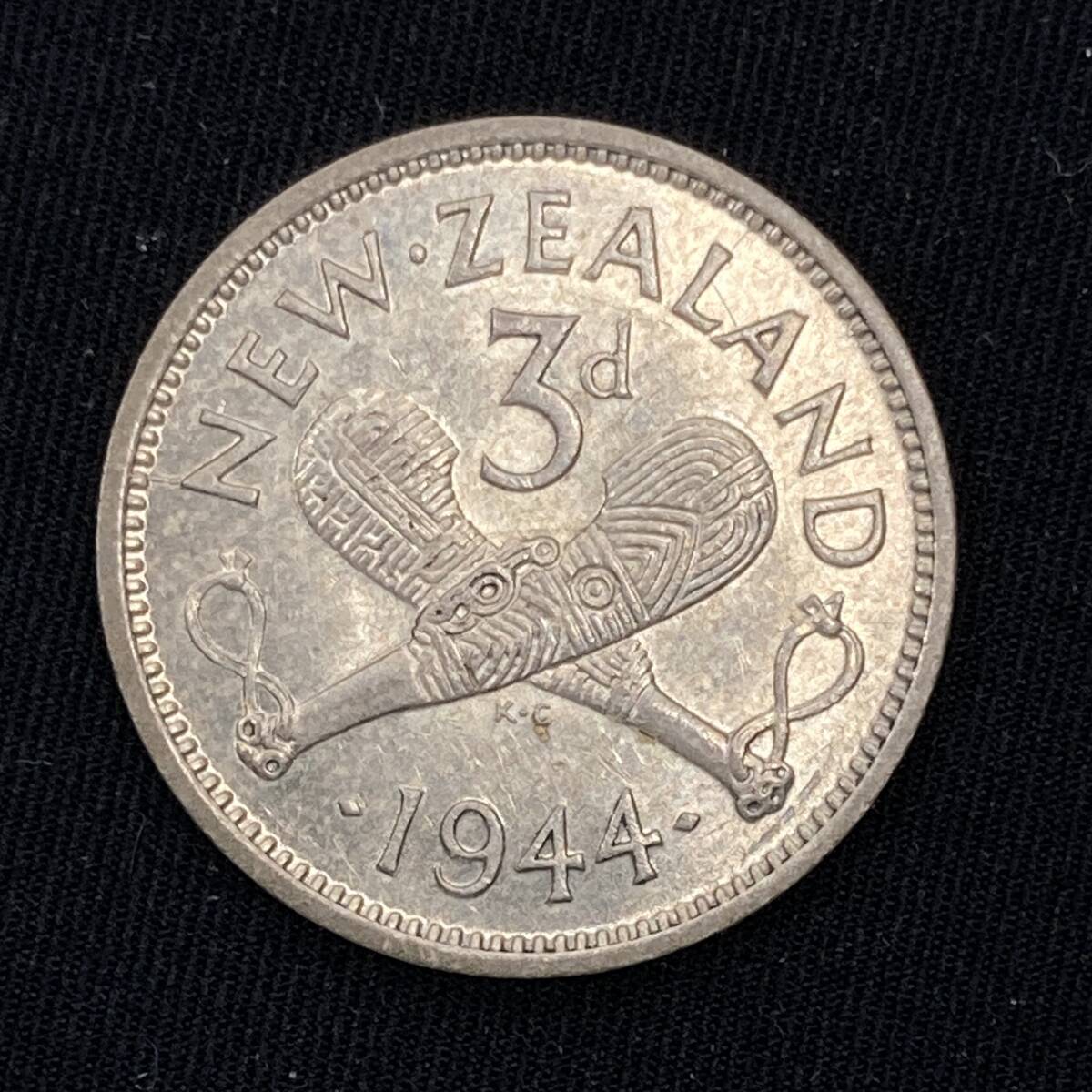 1円スタート! ・1944 ニュージーランド 3ペンス 銀貨 ジョージ6世・アンティーク コイン拍卖