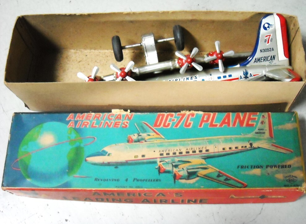 DCー7C AA アメリカン航空 フリクション動力*ASCマーク 1950年代の日本製拍卖