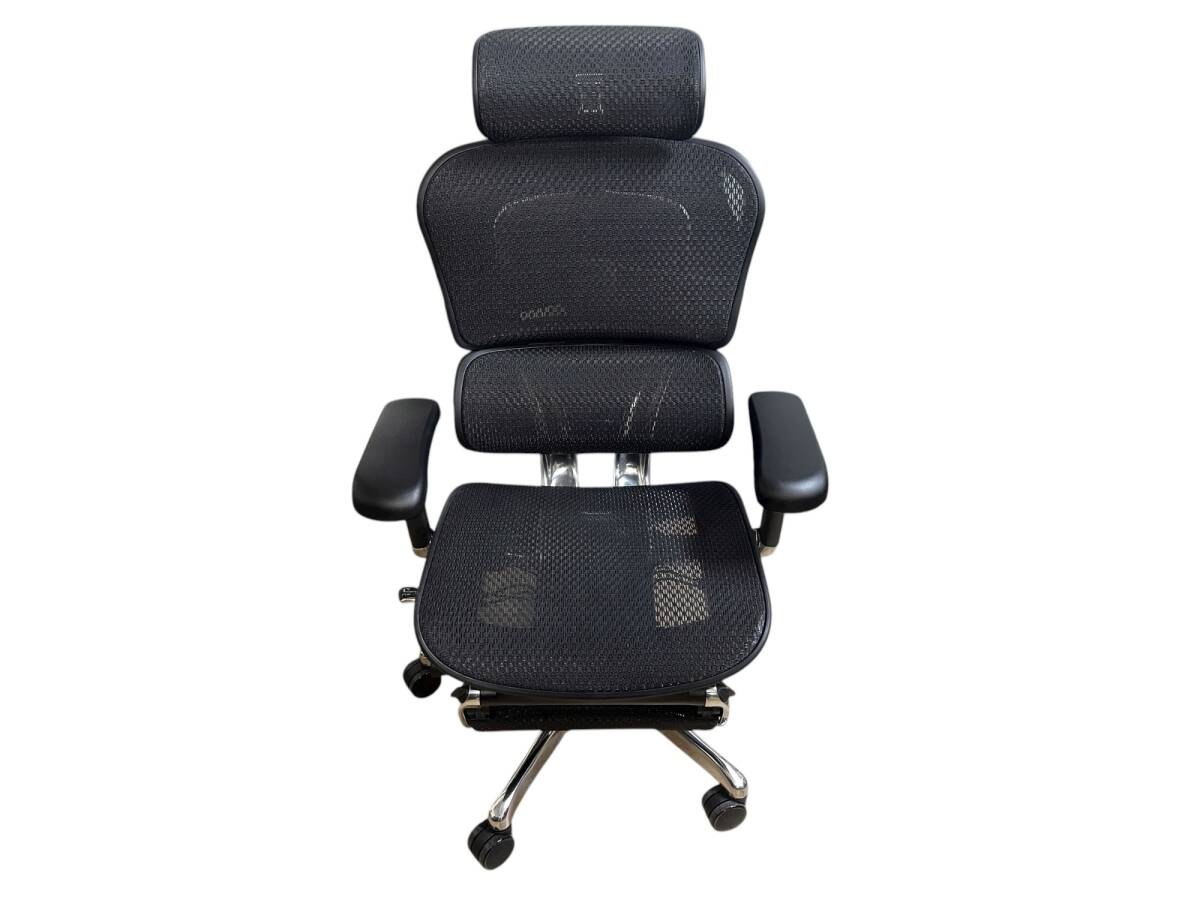 ■極美品 未使用品エルゴヒューマンプロ2 Ergohuman Pro 2 オットマン内蔵型 DR 高機能オフィスチェア メッシュ ブラック 人間工学設計拍卖