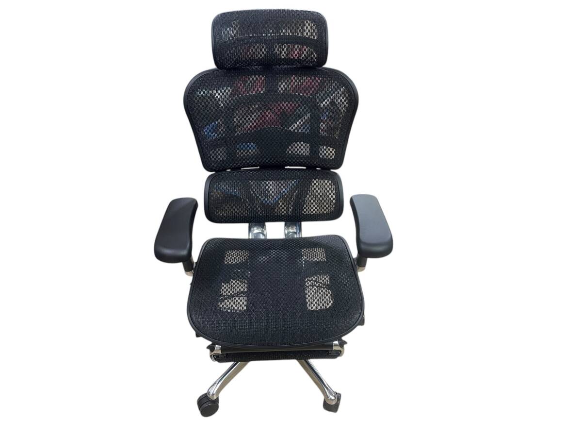 ■極美品 未使用品エルゴヒューマンプロ2 Ergohuman Pro 2 オットマン内蔵型 DR 高機能オフィスチェア メッシュ ブラック 人間工学設計拍卖