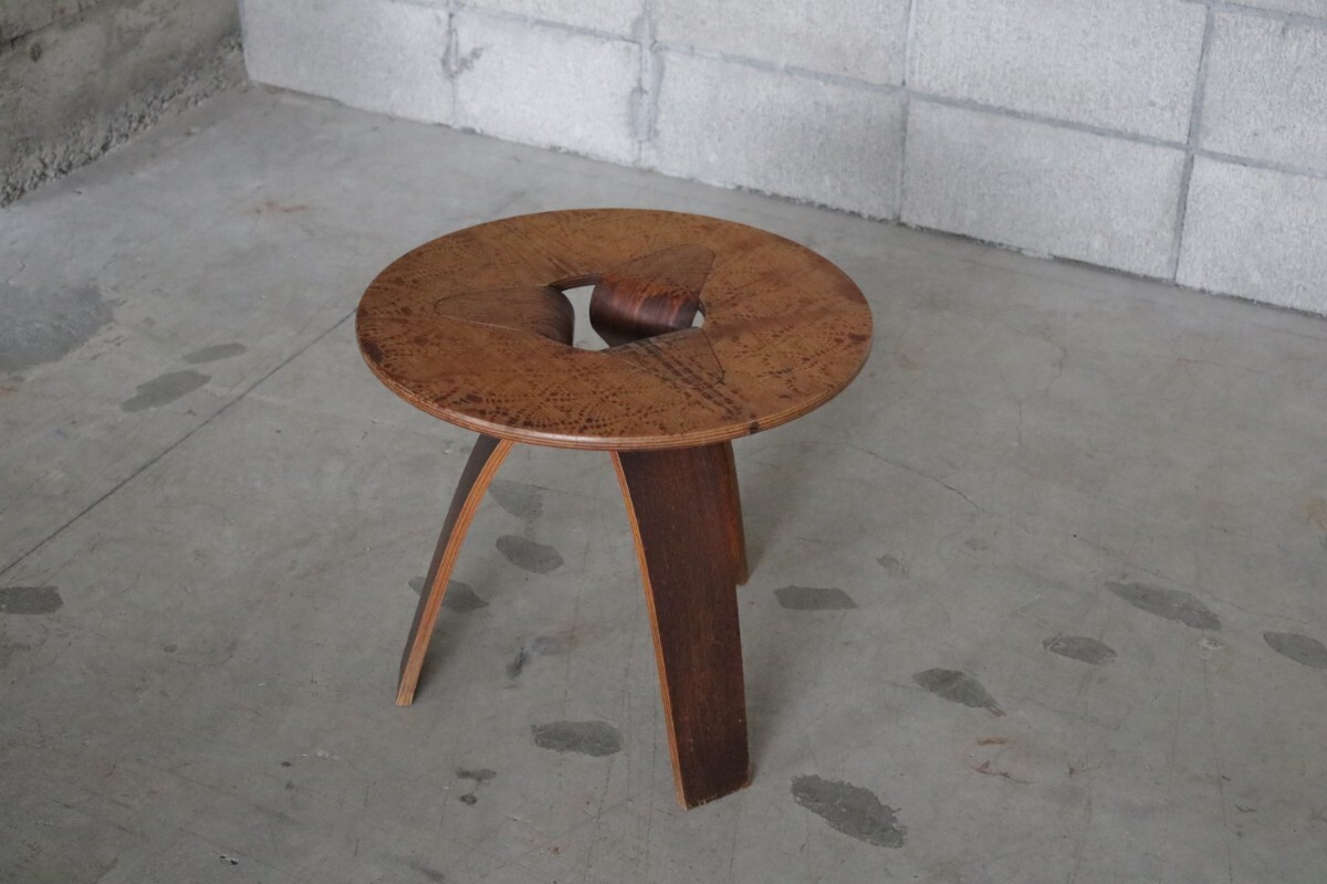 レア 希少 天童木工 ヴィンテージ プライウッド スツール テーブル ジャパニーズモダン 田辺麗子 村井/検→ムライスツール 剣持勇 柳宗理拍卖