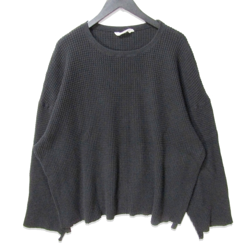 Name. ネーム ワッフル 長袖Tシャツ NMCU-007 WAFFLE TAPED LOOSE SLEEVE TEE ブラック 黒 1 27111705拍卖