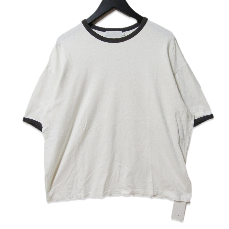 Graphpaper グラフペーパー 半袖Tシャツ GM231-70255B リンガーTシャツ Ringer T-shirt ホワイト 白 2 タグ付き 27111682拍卖