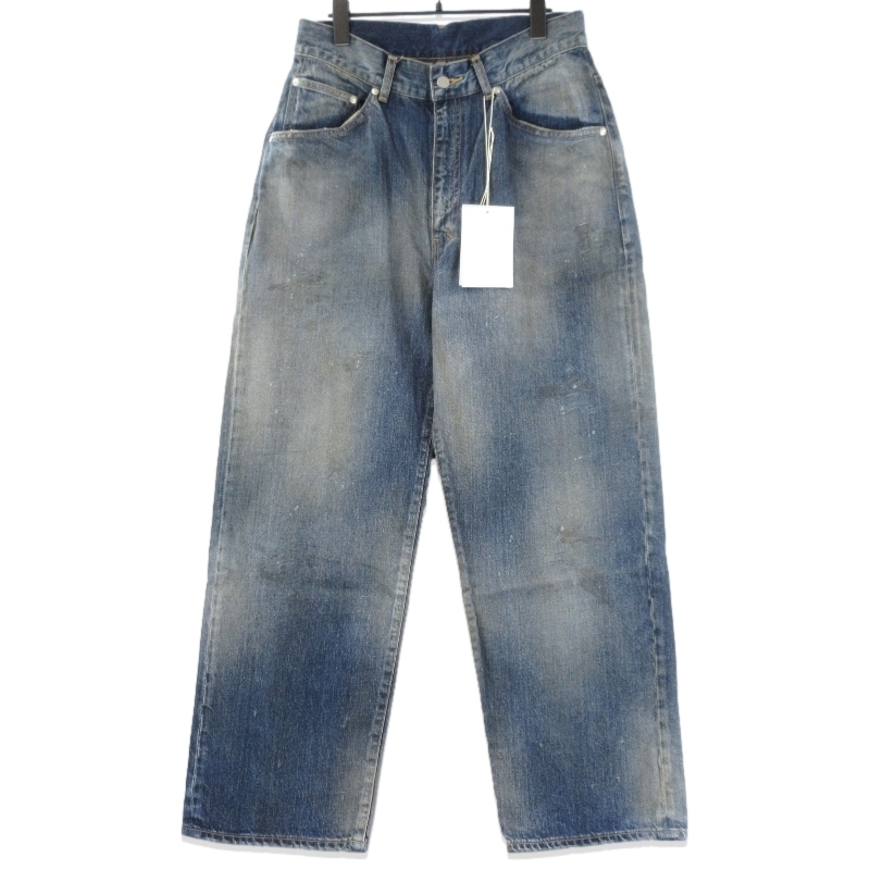 未使用 ANCELLM アンセルム #02 AGING01 ANC-PT97 エイジングデニムパンツ ヴィンテージ加工 インディゴ 1 タグ付き 70017219拍卖