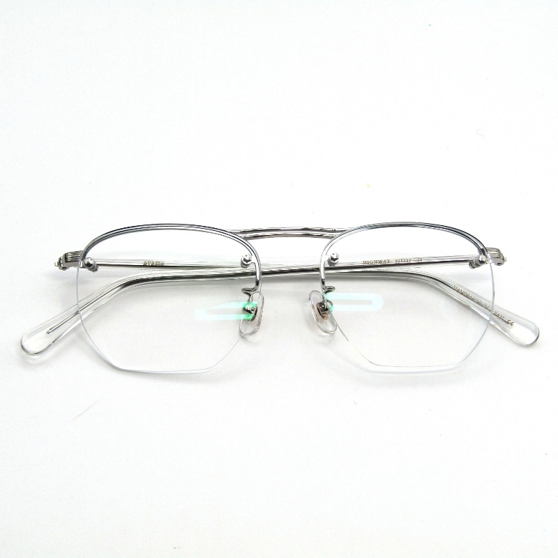 未使用 ayame アヤメ メガネフレーム HIGHWAY 日本製 ハイウェイ ストロベリーシェイプ ハイブロウ TI チタニウムシルバー 65009020拍卖