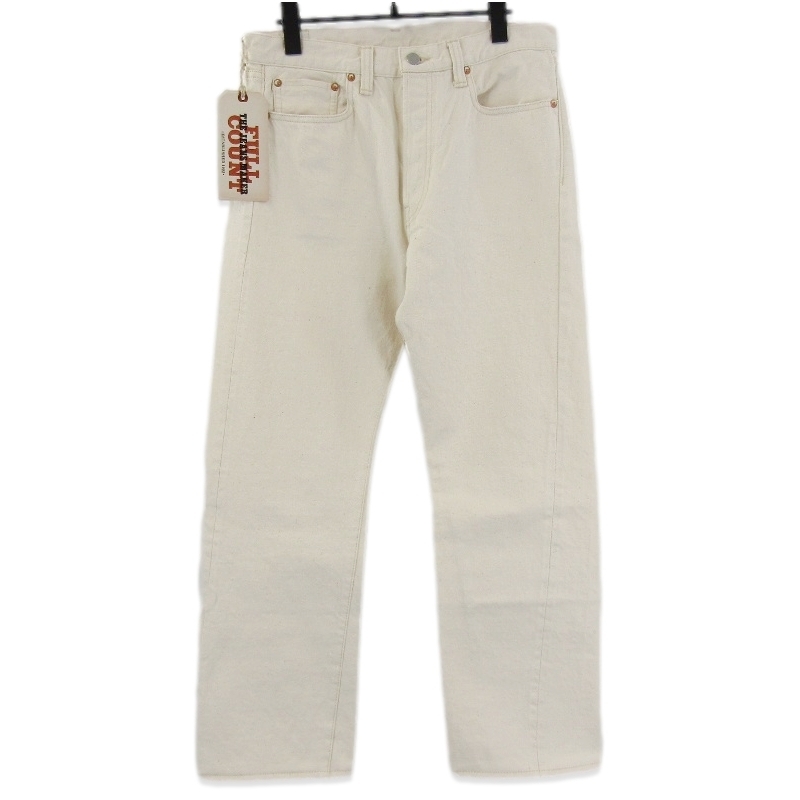 美品 FULL COUNT フルカウント デニムパンツ 1108EC Slim Straight Ecru Selvedge Denim 13oz セルビッチ Ecru 31 タグ付き 18001268拍卖