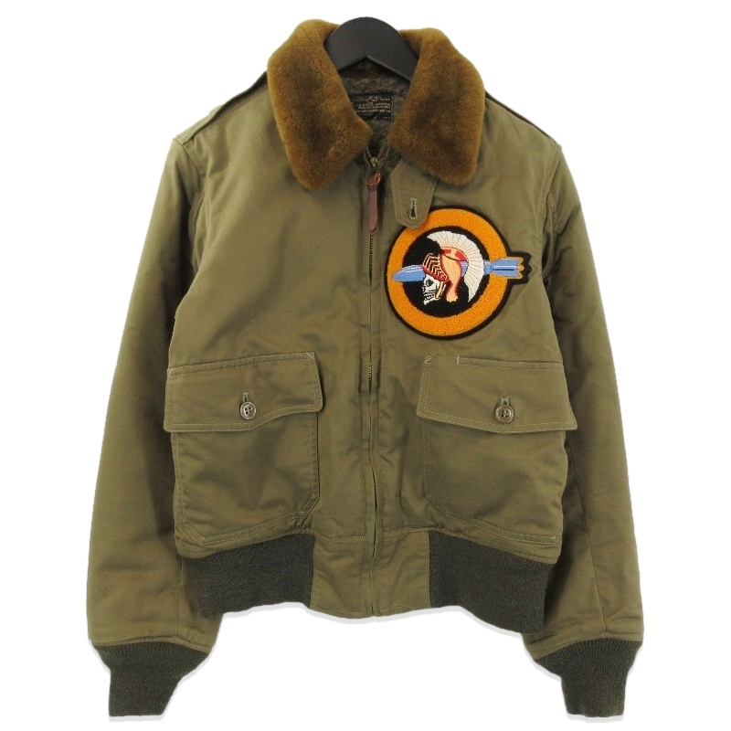 BUZZ RICKSON'S バズリクソンズ フライトジャケット BR11133 B-10 40sモデル ROUGH WEAR コンマージップ オリーブ 36 71014078拍卖