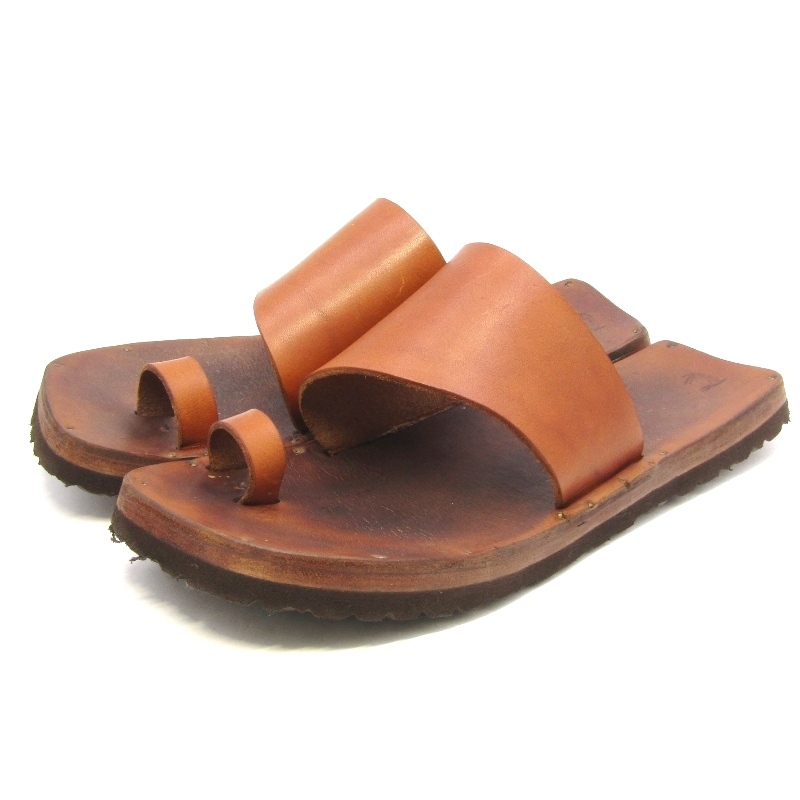 JUTTA NEUMANN ユッタニューマン US8D 26cm レザーサンダル ALICE SQUARE アリス スクエア ラティーゴレザー タン ブラウン 35004951拍卖