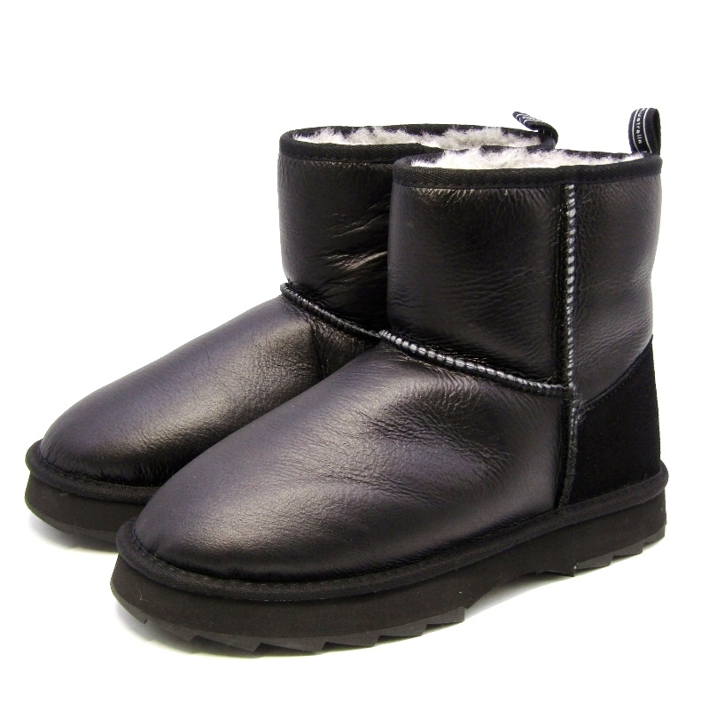 未使用 EMU Australia エミュー US10 Sharky Mini Town W12637 ムートン シャーキー ミニ タウン ウィメンズ シープスキン 黒 35004947拍卖