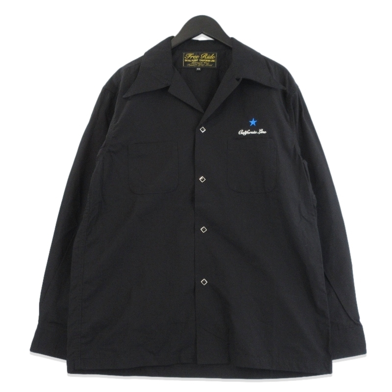 未使用 CALIFORNIA LINE カリフォルニアライン 長袖オープンカラーシャツ CLS25-001 開襟 バックプリント ブラック 黒 44 99000019拍卖