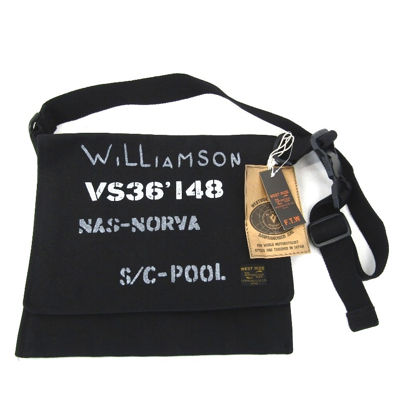 美品 WEST RIDE ウエストライド ショルダーバッグ ARMY SHOULDER BAG ダック FIDLOCK ブラック 黒 61004102拍卖