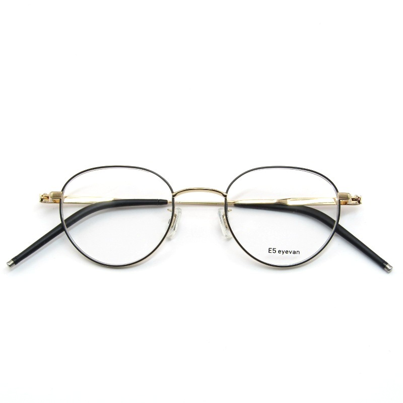 美品 E5 eyevan イーファイブアイヴァン メガネフレーム m15 日本製 ボストン MBKWG/WG マットブラック/ホワイトゴールド 61004122拍卖