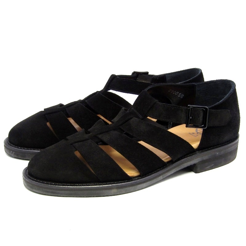 美品 WH ダブルエイチ US8 26cm グルカサンダル WHSCT-0900S ヤヌスカーフ スエード 干場義雅氏別注 ふにゃ男シリーズ ブラック 35004965拍卖