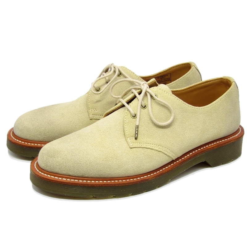美品 Dr.Martens ドクターマーチン UK7 オックスフォードシューズ PERCY スエード プレーントゥ 3ホール ヌバック ベージュ 35004961拍卖