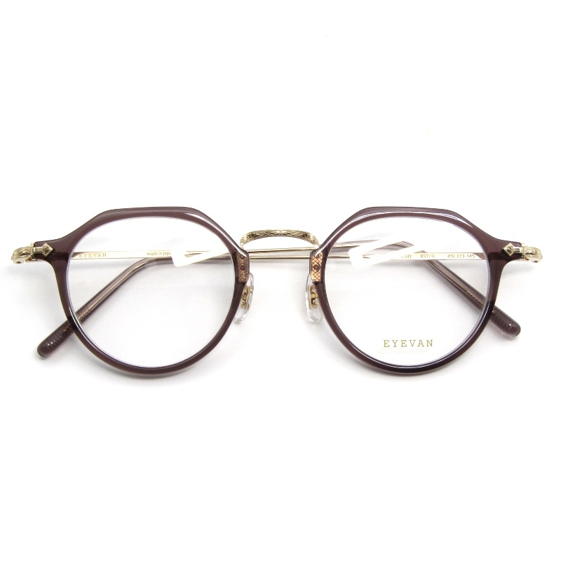未使用 EYEVAN アイヴァン メガネフレーム E-0511 日本製 クラウンパント コンビ CAPSULE COLLECTION BST/G ビストレ/ゴールド 65009045拍卖