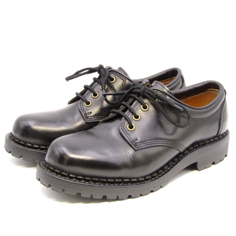 安藤製靴 アンドウセイカ 4アイレット FUNCTION PULSE OR-2 プレーントゥ オイルドプルアップ ダービーシューズ ブラック 黒 35004987拍卖