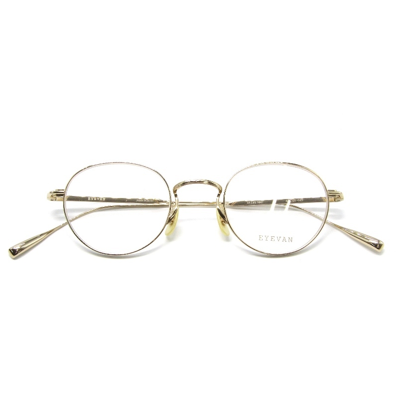 未使用 EYEVAN アイヴァン メガネフレーム Atlas 44 日本製 アトラス ボストン G ゴールド 65009100拍卖