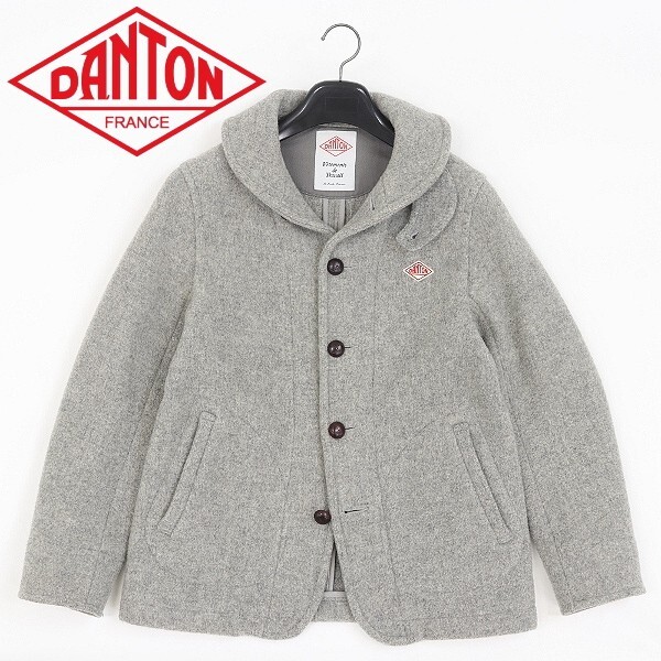 【HA979】◆DANTON ダントン ウールモッサ バスケットボタン ジャケット グレー 38拍卖