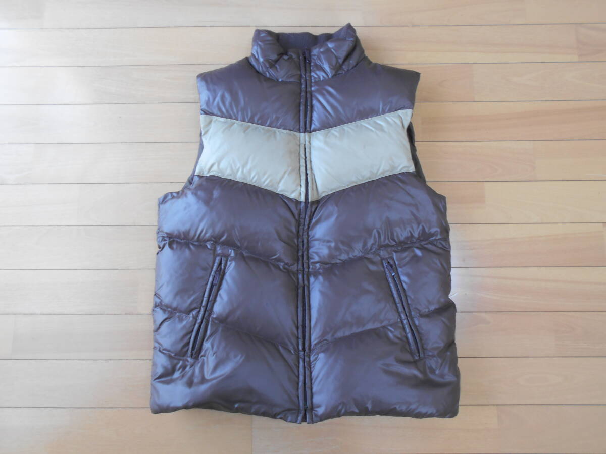 【特別価格】BEAMS no.BAV-04-6XP31Z-1-1106-0243 スタンドカラーフルジップ 2色切替ダウンベスト ★濃茶淡茶sizeM★拍卖