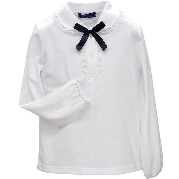 ☆新品☆ 長袖 ブラウス 130 リボン付き 1121 子供服 女の子 キッズ 白 通年 フォーマル 入園式 入学式 卒園式 慶弔 発表会 結婚式 中国製拍卖