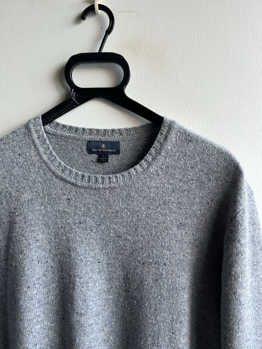 【美品】BROOKS BROTHERS ニット セーター メンズ L グレー クルーネック ウール100% ブルックス ブラザーズ 拍卖