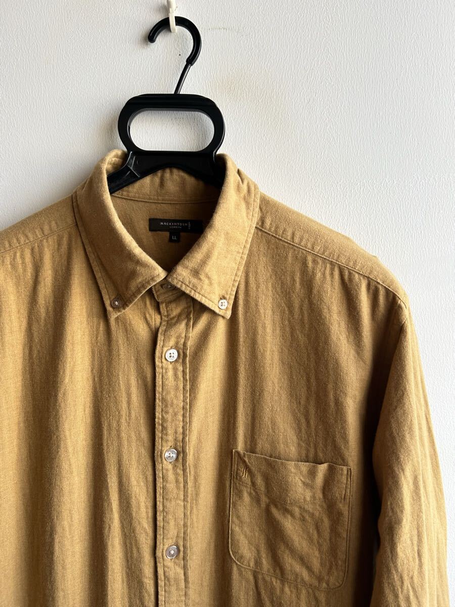【美品】MACKINTOSH LONDON シャツ メンズ LL ベージュ キャメル 綿100% ボタンダウン マッキントッシュ ロンドン 拍卖