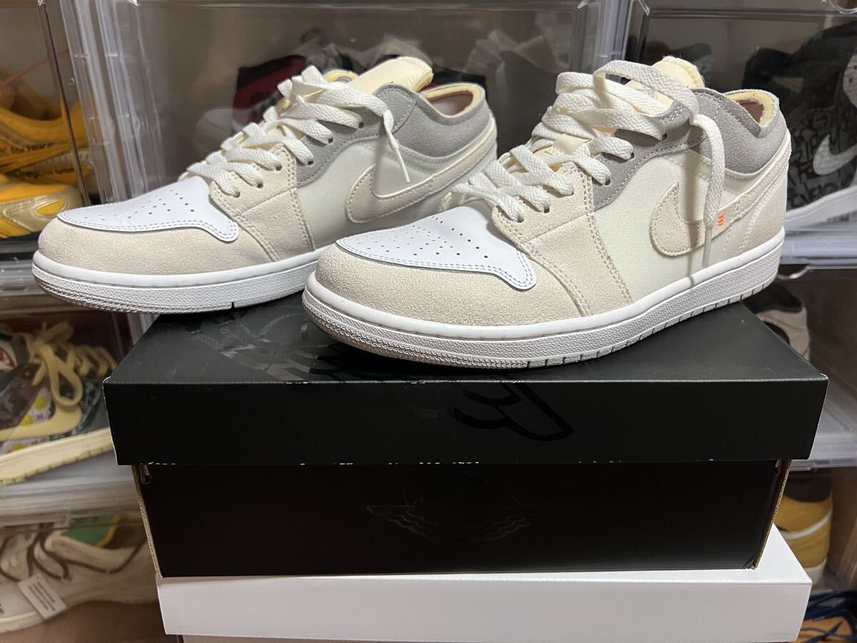 AIR JORDAN 1 LOW SE CRAFT WHITE/NEUTRAL GREY-PHANTOM 27.5cm ナイキ NIKE エアージョーダン1拍卖