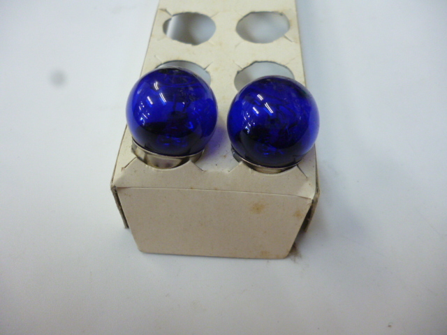 新品 M&H B-5410 ブルー電球 12v23/8w 2個 G18 w球 在庫処分特価拍卖