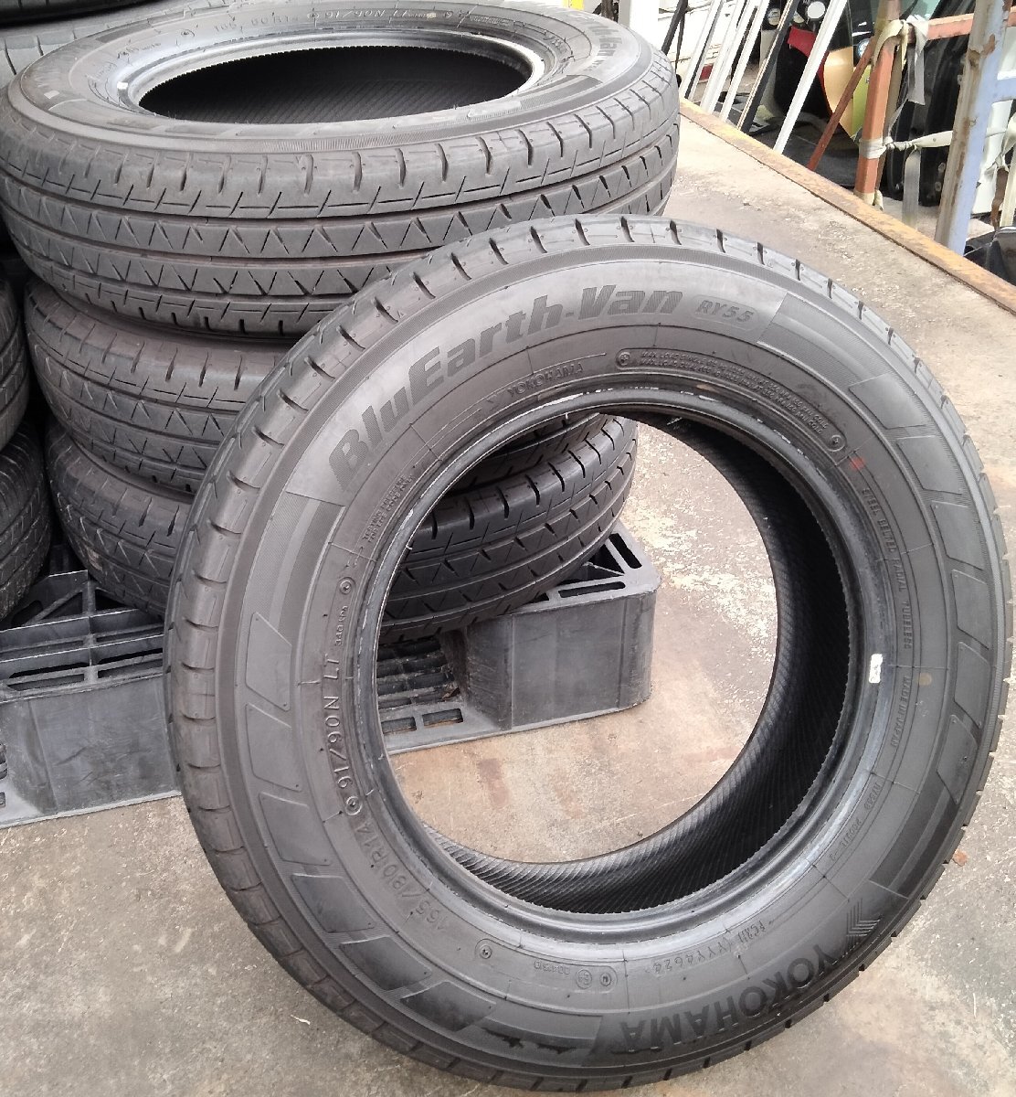 2024年 ヨコハマタイヤ BluEarth-Van RY55 155/80R14 91/90N LT タイヤ 4本セット拍卖