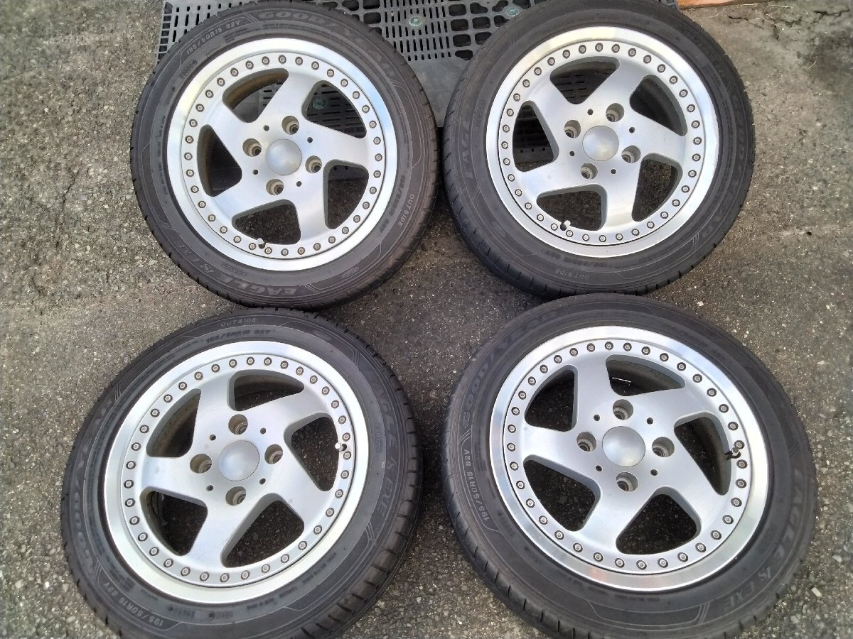 WORK CARVING STARK II 15インチ 6.5J 4穴114.3 2024年 195/50R15 グッドイヤー 4本セット拍卖