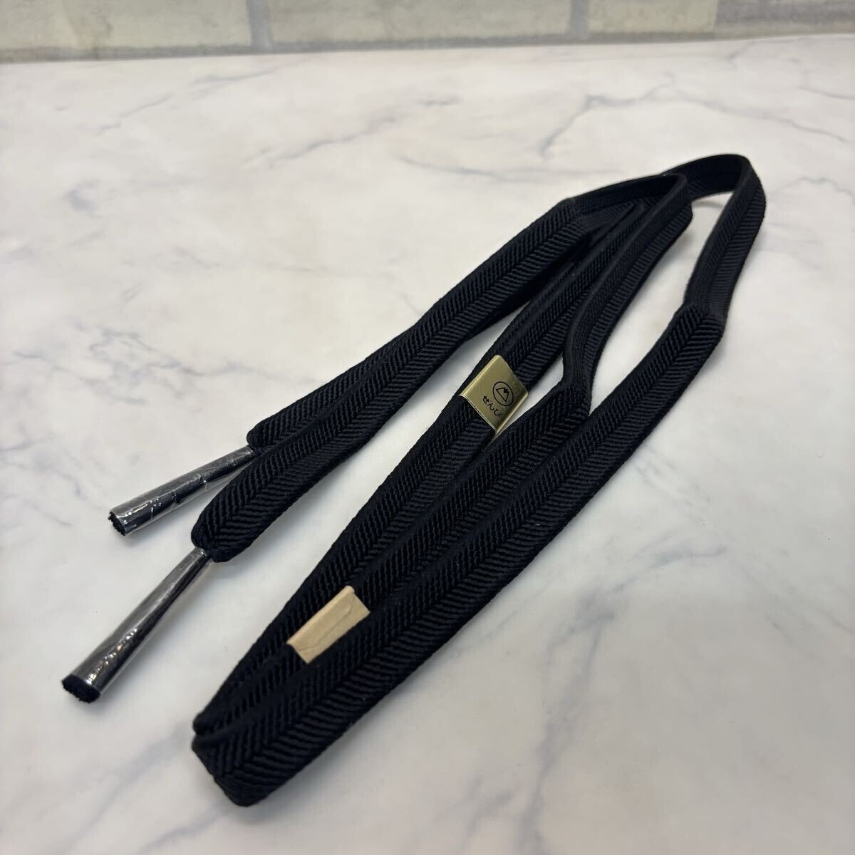 未使用 和装小物 帯締め 正絹 シルク 絹100% 黒 ブラック拍卖