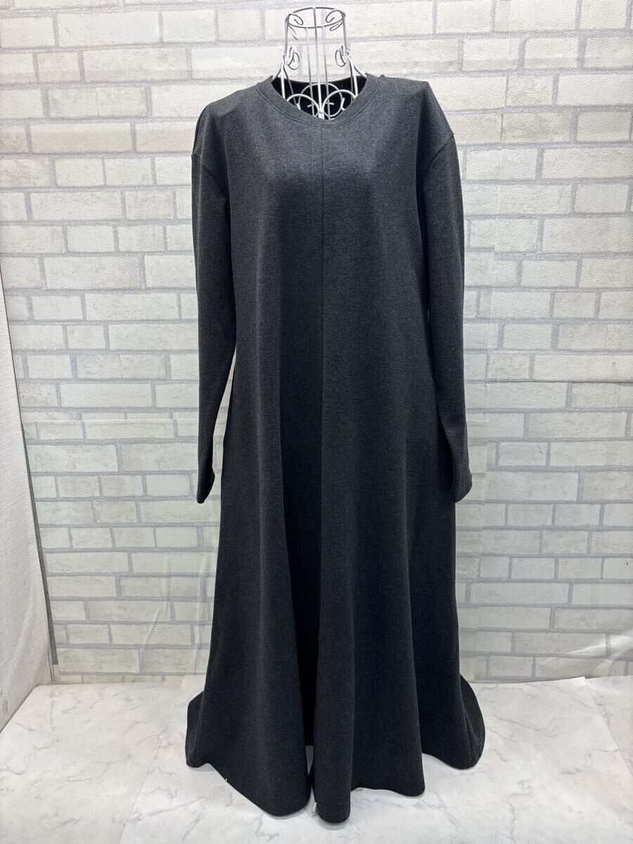 新品 タグ付き ユニクロ ブラッシュドジャージー ワンピース ロング グレー ニット L 綿65% レディース 291-469345拍卖