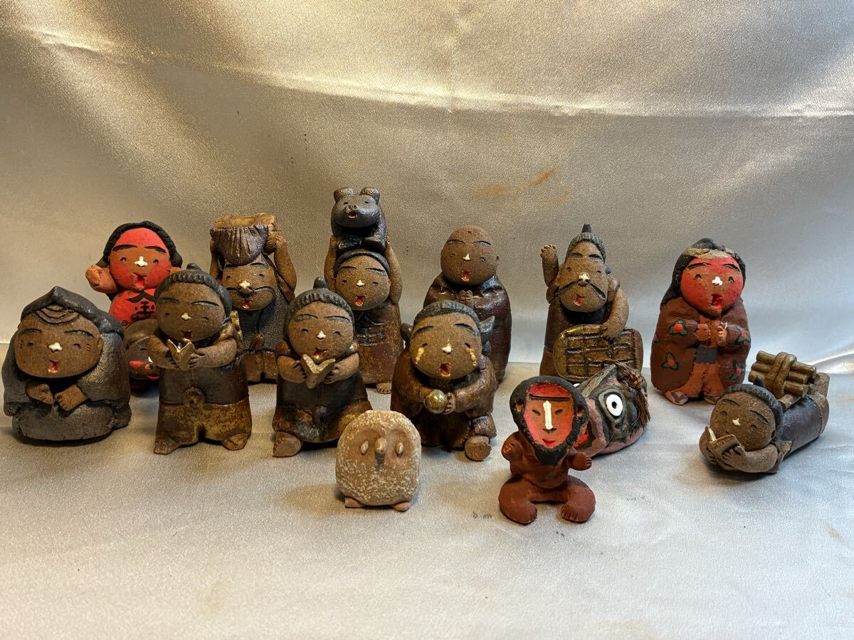 置物 郷土玩具 民芸品 創作人形 土人形 焼物 まとめて 14ケ拍卖
